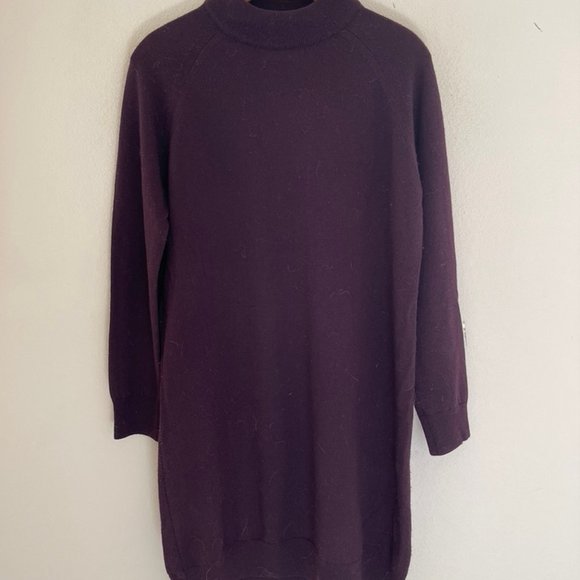 TOAST CLOTHING Extra Fine Merino Wool Deep Purple Sweater Dress is NWOT! Size 10 - Picture 1 of 3